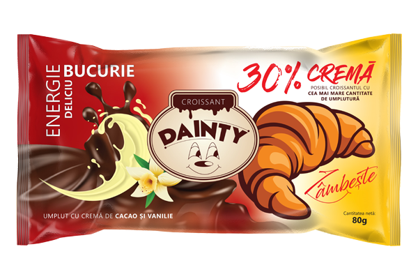Dainty, Croissant umplut cu cremă de cacao si vanilie